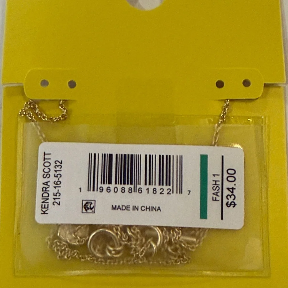 Kendra Scott Gold Leigh Charm Necklace/NWT - Picture 7 of 8